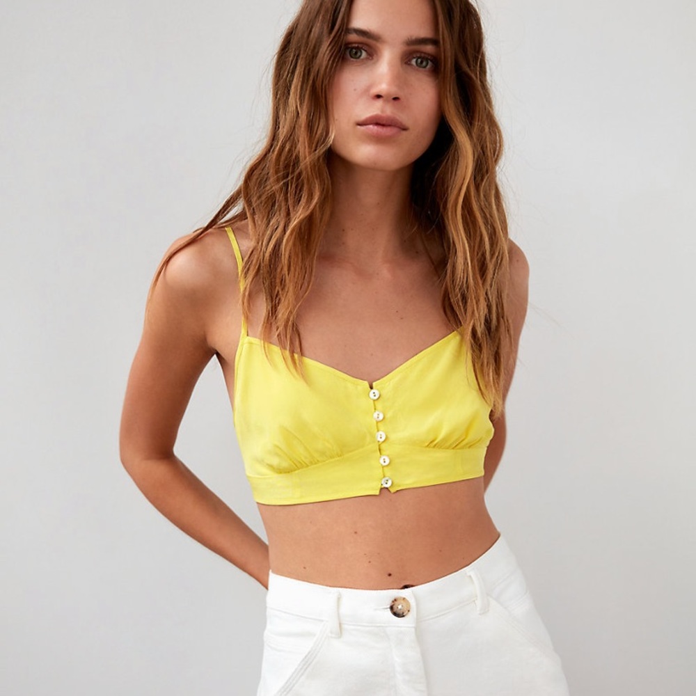 Aritzia Wilfred le fou Niamh yellow bra top